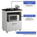 Ver imagem 3 de Balcão para Cooktop de 4 Bocas 1 Porta Basculante Salvia Kaiki Móveis Branco
