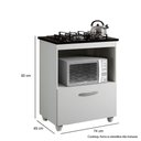 Ver imagem 4 de Balcão para Cooktop de 4 Bocas 1 Porta Basculante Salvia Kaiki Móveis Branco