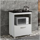 Ver imagem 2 de Balcão para Cooktop de 4 Bocas 1 Porta Basculante Salvia Kaiki Móveis Branco