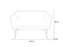 Ver imagem 2 de Kit Namoradeira + 1 Poltrona Decorativa Agatha Couro Preto Pés Madeira Ms Decor