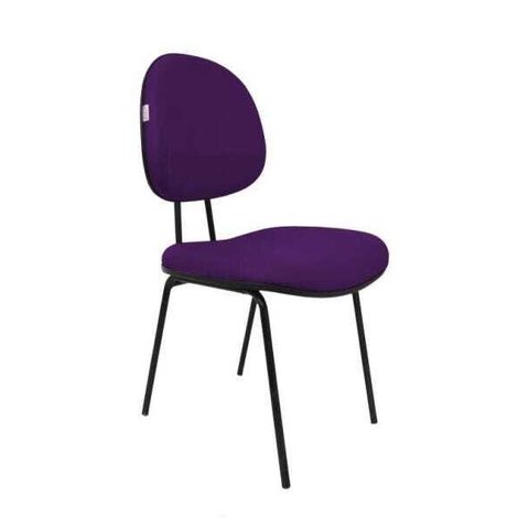 Cadeira Fixa Executiva Zeus - Couro Sintetico Corano - Roxo