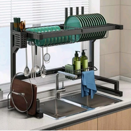 Escorredor Organizador de Louça 65 Cm Cozinha Pia Autossustentavel Cor Preto - 2