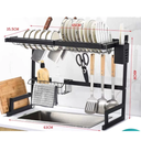 Ver imagem 4 de Escorredor Organizador de Louça 65 Cm Cozinha Pia Autossustentavel Cor Preto