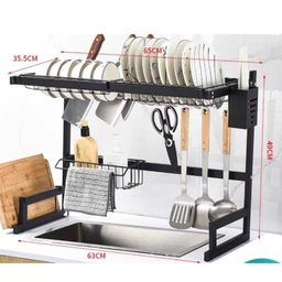 Escorredor Organizador de Louça 65 Cm Cozinha Pia Autossustentavel Cor Preto - 4