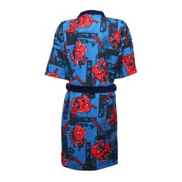 Roupão aveludado infantil homem aranha azul lepper tamanho M - 2