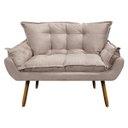 Ver imagem 3 de Kit 02 Poltronas e 01 Namoradeira Mariana Suede Bege Slk Decor