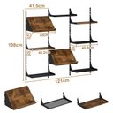 Ver imagem 3 de Prateleira de Parede Modular em Metal e Madeira Rústica com 8 Nichos para Sala e Escritório