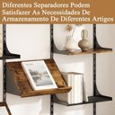 Ver imagem 6 de Prateleira de Parede Modular em Metal e Madeira Rústica com 8 Nichos para Sala e Escritório