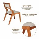Ver imagem 6 de Kit 4 Cadeiras de Jantar Luna Madeira Maciça com Rattan Natural e Braços Curvos Espresso Móveis