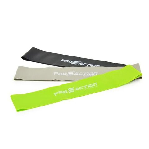 Kit Faixas Elásticas Mini Bands com 3 Peças (Leve, Médio e Forte) - Pro Action