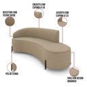 Ver imagem 3 de Sofá 4 Lugares Orgânico 220cm Pé Ferro Preto Morgan Suede D03 - D’Rossi