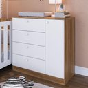 Ver imagem 1 de Cômoda Infantil Aconchego com 4 Gavetas e 1 Porta - Branco/N