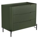 Ver imagem 1 de Cômoda para Quarto Closet Orgânica 3 Gavetas Pés Industrial Preto Bliss I03 Musgo - Lyam Decor