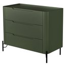 Ver imagem 4 de Cômoda para Quarto Closet Orgânica 3 Gavetas Pés Industrial Preto Bliss I03 Musgo - Lyam Decor