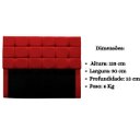 Ver mais imagens de Cabeceira Cama Box Estofada Solteiro 90 Cm Costa Rica Suede:vermelho