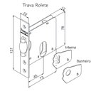 Ver imagem 3 de Fechadura Porta Pivotante Haga Externa Trava Rolete Inox Polido 603 Roseta Redonda - 26712