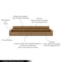Ver imagem 3 de Sofá Retrátil 6 Lugares 404cm 4 Módulos Nero Couro Caramelo G52 - Gran Belo