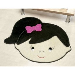 Tapete para Quarto Infantil Formato de Menina Lívia Preto - 1