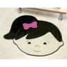 Tapete para Quarto Infantil Formato de Menina Lívia Preto - 1