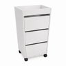 Carrinho Auxiliar Gaveteiro Profissional Madeira Mdf com 3 Gavetas - Branco - 1