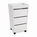 Ver imagem 1 de Carrinho Auxiliar Gaveteiro Profissional Madeira Mdf com 3 Gavetas - Branco