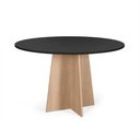 Ver imagem 1 de Mesa de Jantar Redonda 120cm 6 Lugares Isabela MDF Preto e Jade - Straub Web