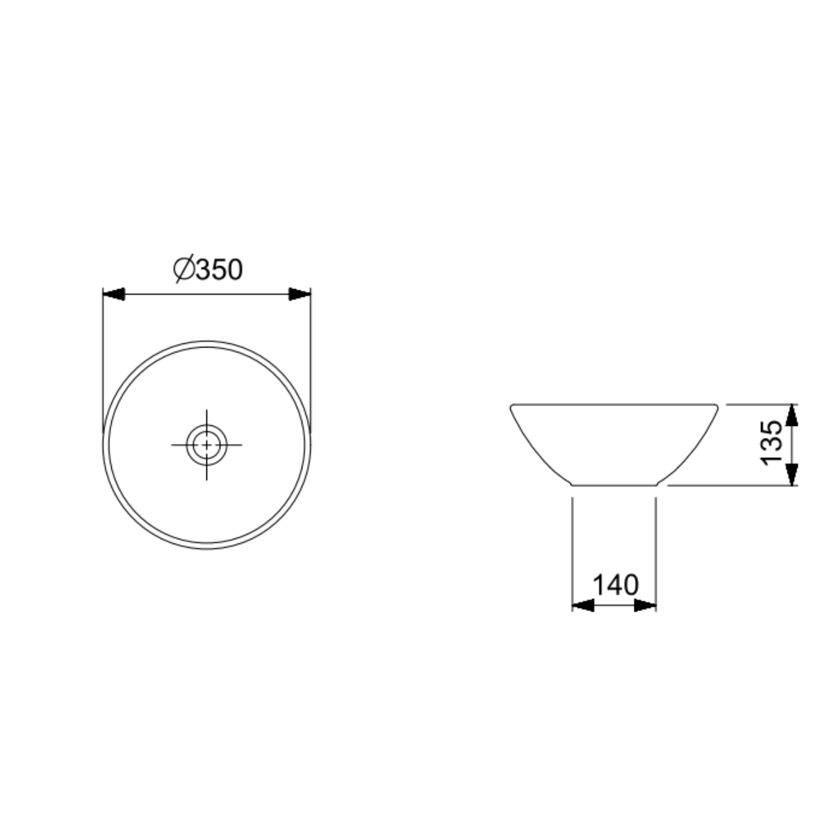 Cuba de Apoio Incepa Loft sem Mesa R1 Preto Matte 35cm - 2