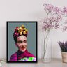 Quadro Frida Geométrico Colorido 45x34cm:Madeira preta - 2