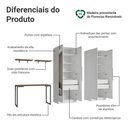 Ver imagem 4 de Conjunto Home Office 2 Armários Neo com Espelhos 1 Escrivaninha 2 Prateleiras Branco/Rustic Madesa