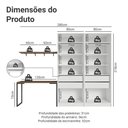 Ver imagem 3 de Conjunto Home Office 2 Armários Neo com Espelhos 1 Escrivaninha 2 Prateleiras Branco/Rustic Madesa