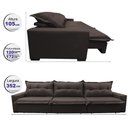 Ver imagem 2 de Sofá Retrátil e Reclinável 3.52m com Molas Ensacadas Cama inBox Prime Tecido Linho Marrom