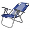 Ver imagem 1 de Cadeira De Praia Ipanema Reclinável Alta Azul Royal