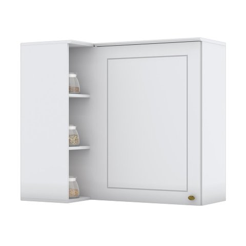 Armário Aéreo de Canto Reto 01 Porta Flex Americana Branco Henn