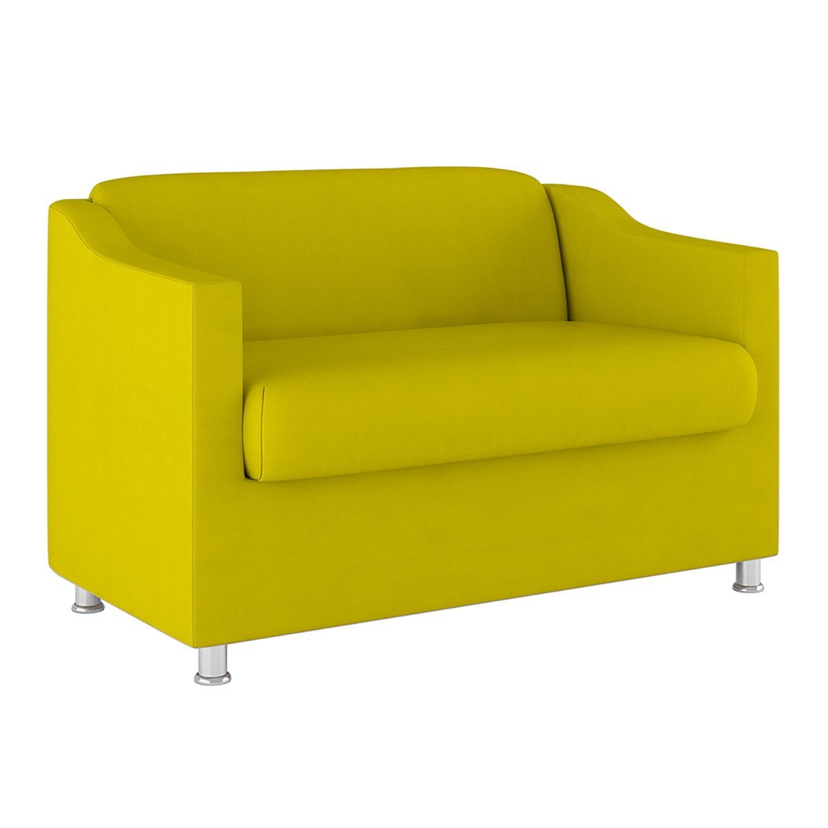 Sofá Namoradeira 2 Lugares Tilla Sala de Espera – Balaqui Decor Cor:Amarelo - 1