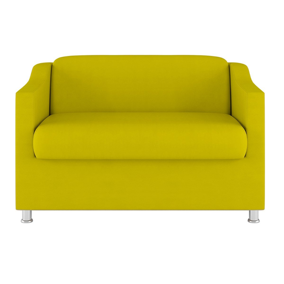 Sofá Namoradeira 2 Lugares Tilla Sala de Espera – Balaqui Decor Cor:Amarelo - 3