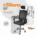 Ver imagem 6 de Cadeira de Escritório Secretaria Diretor Roma Ergonômica com Apoio de Nuca