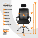 Ver imagem 4 de Cadeira de Escritório Secretaria Diretor Roma Ergonômica com Apoio de Nuca