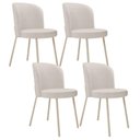 Ver imagem 1 de Kit 4 Cadeiras Sala de Jantar Estofada Gavi Arena L02 Linho Cru Lyam Decor