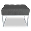 Ver imagem 7 de Kit 02 Puffs Lisa Suede Grafite Base Metálica Industrial Prata