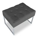 Ver mais imagens de Kit 02 Puffs Lisa Suede Grafite Base Metálica Industrial Prata