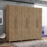 Guarda Roupa Antares 100% MDF 6 Portas 5 Gavetas com Pés - Lanza:Carvalho - 1