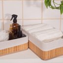 Ver imagem 2 de Cesto Multiuso Retangular de Bambu com Forro 29cm - Oikos