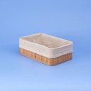 Ver imagem 3 de Cesto Multiuso Retangular de Bambu com Forro 29cm - Oikos