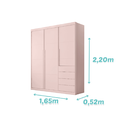 Ver imagem 4 de Guarda Roupa Pérola Rosê - Phoenix Baby