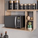 Ver imagem 2 de Suporte Micro-ondas Forno Armário Aéreo 80cm 2 Prateleiras Maya M24 Freijó - Mpozenato