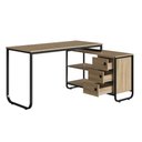 Ver imagem 7 de Escrivaninha de Canto 3 Gavetas P1063 Oak Preto Pp Milani Store