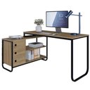 Ver imagem 1 de Escrivaninha de Canto 3 Gavetas P1063 Oak Preto Pp Milani Store