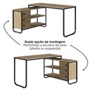 Ver imagem 6 de Escrivaninha de Canto 3 Gavetas P1063 Oak Preto Pp Milani Store