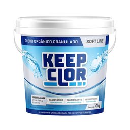 Kit para Piscina 1 Cloro Soft Line 10kg Organico Algicida 1l Clarificante 1l Keep - 2