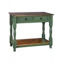 Ver imagem 2 de Aparador Mirabel com 2 Gavetas Verde Kalle Laca com Castanho Envelhecido